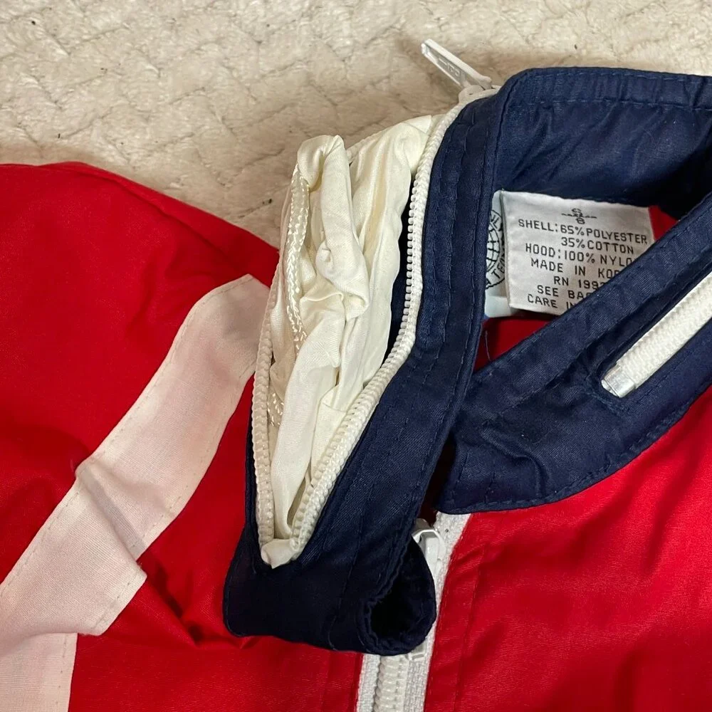 Vintage Members Only Red Kids Nautical Zip Up Vest Size Small Retro‎ Preppy